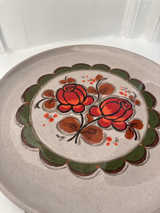 Vintage ‘70 floral ceramic plates / jaren ‘70 keramiek bord 