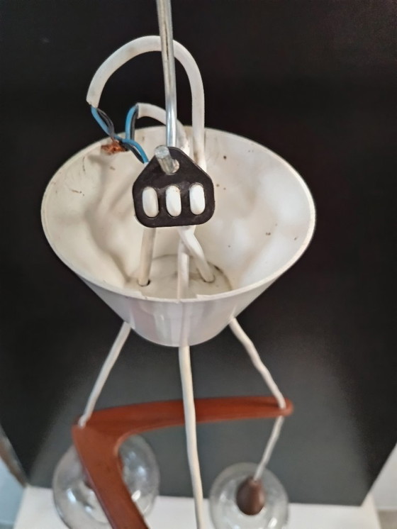 Image 1 of Scandinavische Vintage hanglamp Teakhout