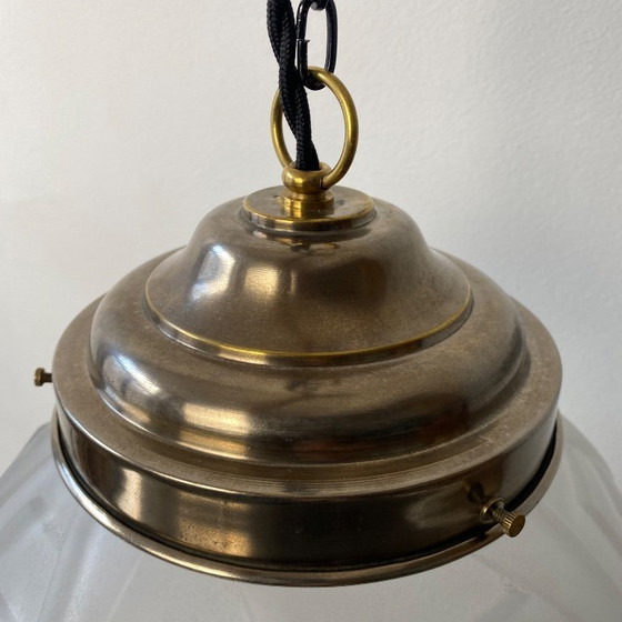 Image 1 of Antique Art Deco Pendant Lamp, XL Vintage