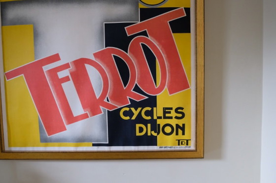 Spectacular and rare 1933 Terrot Cycles Dijon Vintage Poster – Lithographs & prints, Wood (photo 2 of 21)