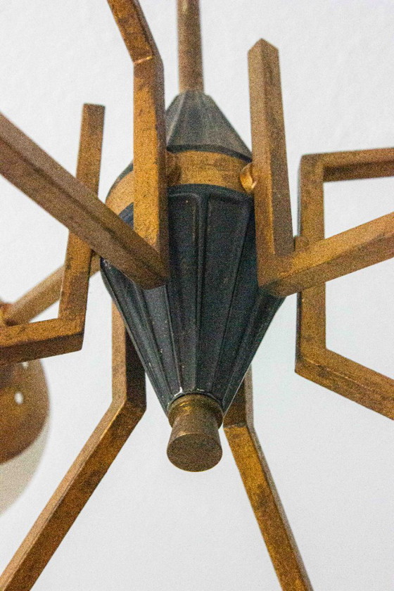 Image 1 of Lampadario italiano a globo opalino