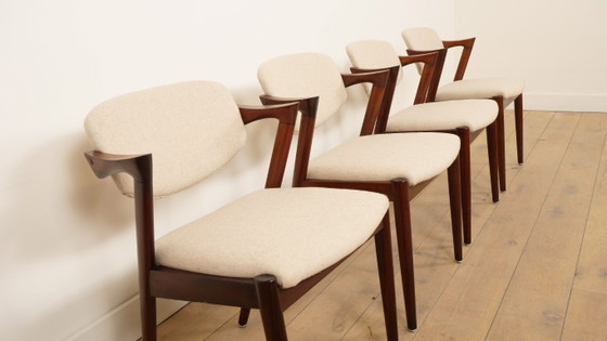 Image 1 of Juego de 4 sillas de comedor | Kai Kristiansen | Silla Z - modelo 42 | Palisandro