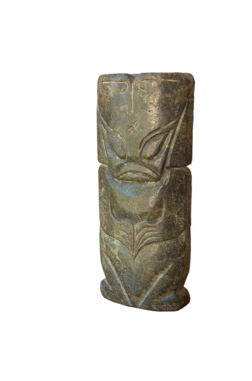 Anthropomorphic carved hardstone Chinese calligraphy brush holder, 9x20cm – decoratieve objecten
