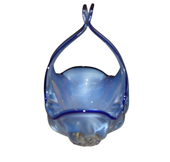 1960s Murano glass handled bowl / serving basket – Blue – Like new – Decorative Objects (photo 3 of 5)
