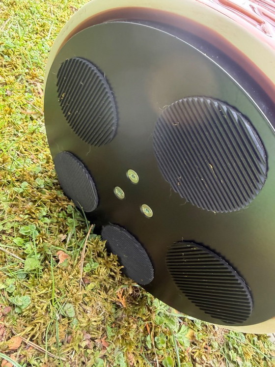 Image 1 of Mesita auxiliar de diseño Potocco Italy “Hishi” – cristal y cerámica (chocolate) – como nueva