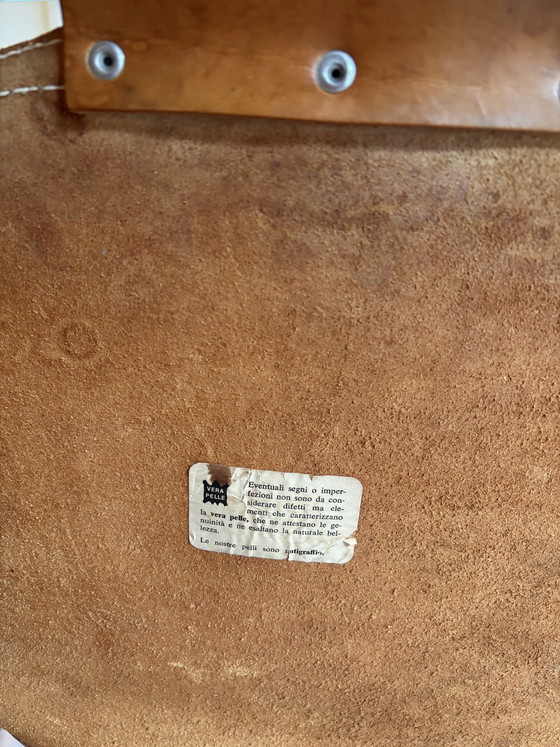 Image 1 of 2 les Arcs stoelen cognackleurig leer met chroom