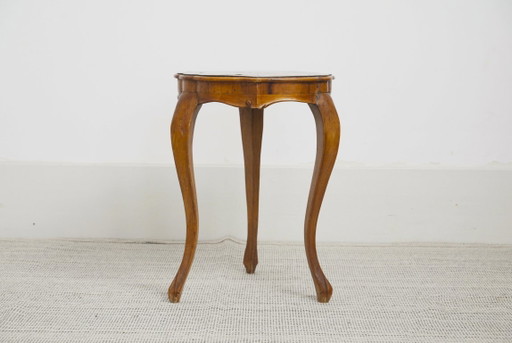 Antieke Italiaanse barokke Guéridon bijzettafel van walnoothout, lampentafel in Louis XV-stijl met – Wood (photo 2 of 20)