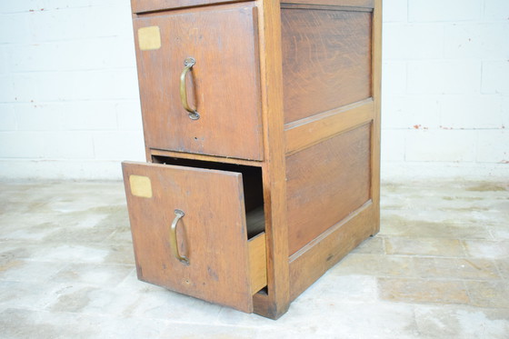 Image 1 of Antique Wooden Drawer Cabinet File Cabinet