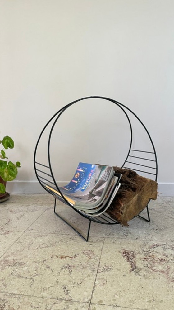 Vintage Magazine Rack Log Holder – Metal (photo 35 of 44)