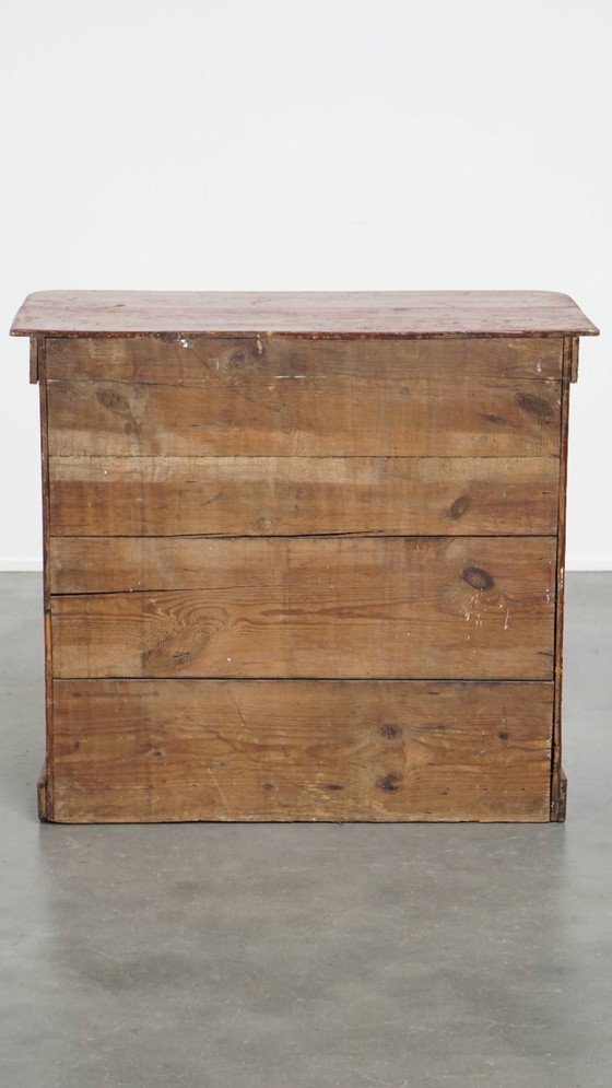 Image 1 of Armario antiguo de color rojo/marrón con 2 puertas y un cajón