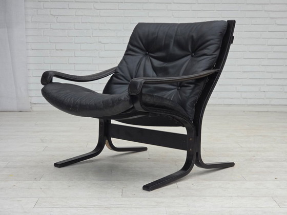Image 1 of 1970s, Norwegian design by Ingmar Relling, model "Siesta", furniture leather.