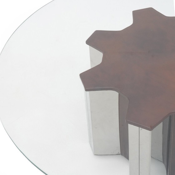 Image 1 of Mesa de centro de acero y vidrio, años 70