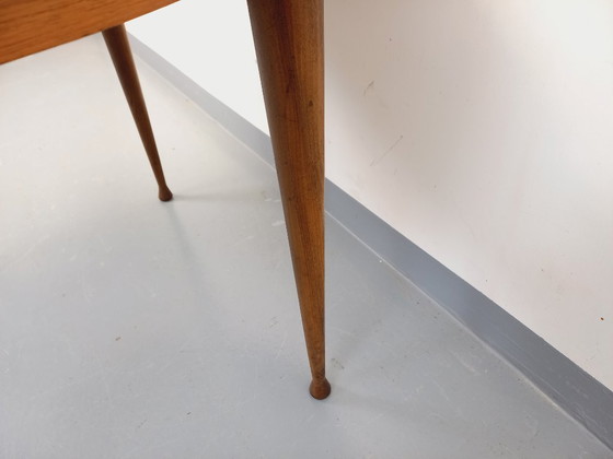 Image 1 of Vintage Scandinavian style round teak dining table from the 1950s/60s with extension