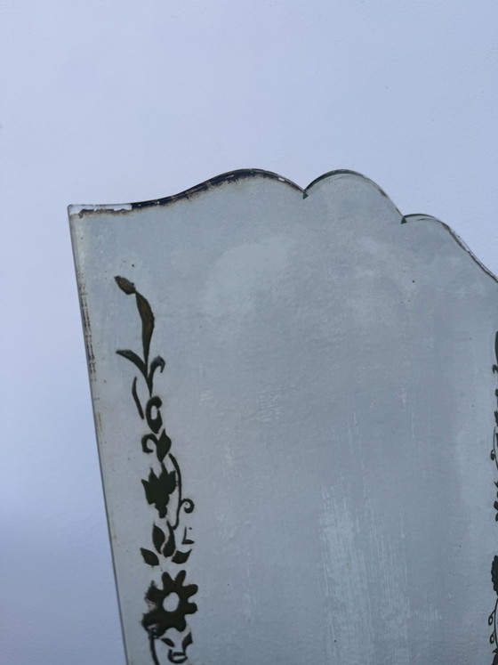 Image 1 of Miroir de table gravé Art Déco