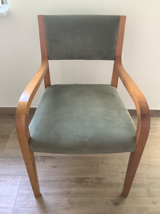 6 x Molteni Resiedo Stoelen – eetkamerstoelen, Textile, Wood