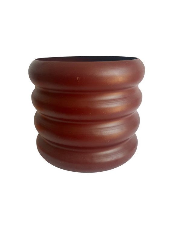 Image 1 of Grand pot de fleurs Rudi en aluminium rouge bordeaux