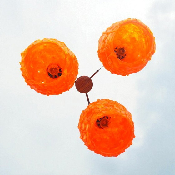 Image 1 of Orange Cascading Spaghetti Hanging Lamp, 1960s
