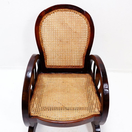 Image 1 of Art Deco armchairs in wood, with caned seat and back, circa 1930