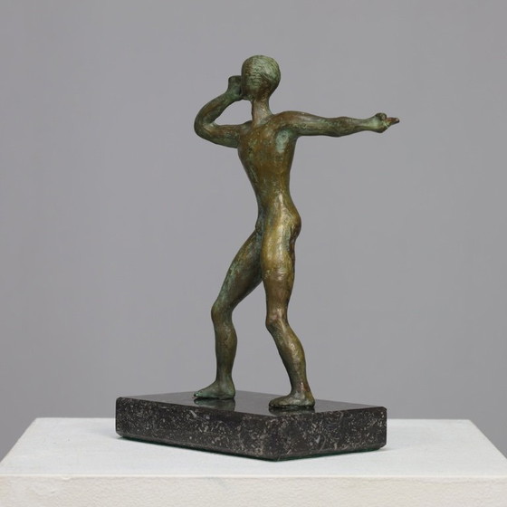 Bronze Sculpture "The Silent Herald" by E. van Daalen, 20th Century – Marble (photo 5 of 9)
