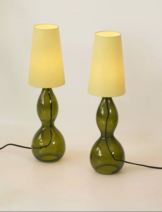 Image 1 of Large Ikea glass table lamp "Ljusås Salbo" Vintage 2009