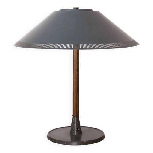 Dark green Lyfa Danish design table lamp – tafellampen, Brass, Scandinavian