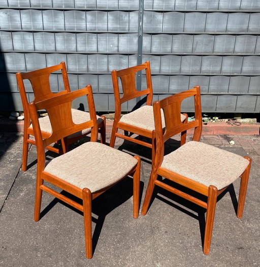 Chaises teck, set de 4