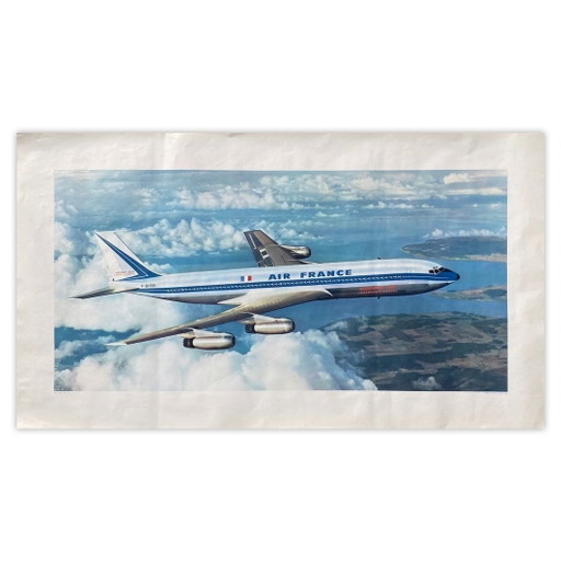 COLLECTIF - DRAEGER PUB Air France Boeing 707 Interkontinentalplakat 1959
