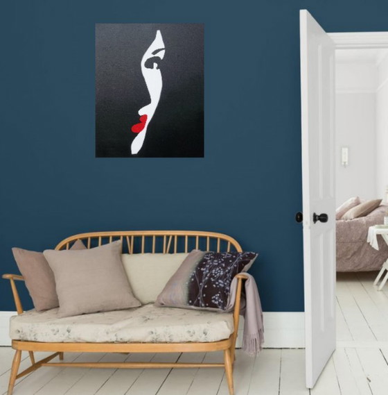 Image 1 of Profilo in Carminio – Dipinto originale dell'artista 2Luss'Art