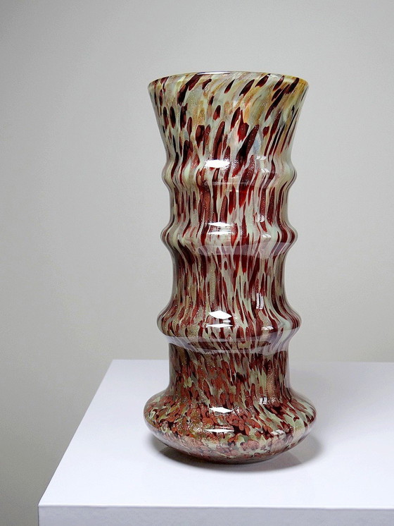 Image 1 of Vase Verre Moucheté Aventurine Copper Inclusions Art Deco Style Legras