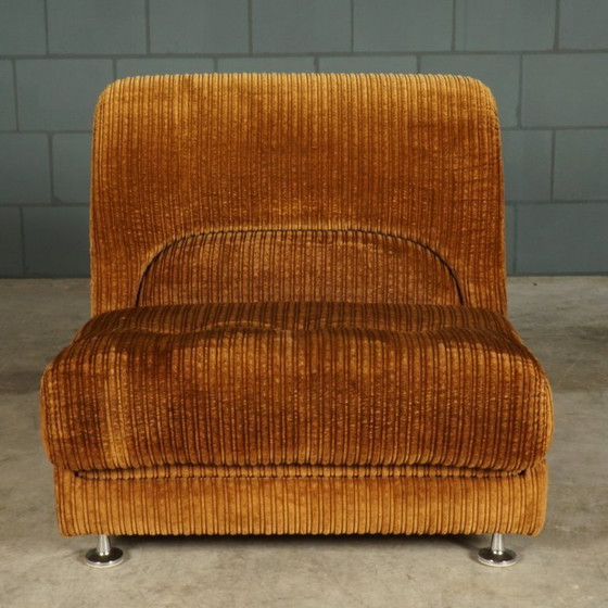 Image 1 of Divano modulare di metà secolo - tessuto a coste marrone - anni '70