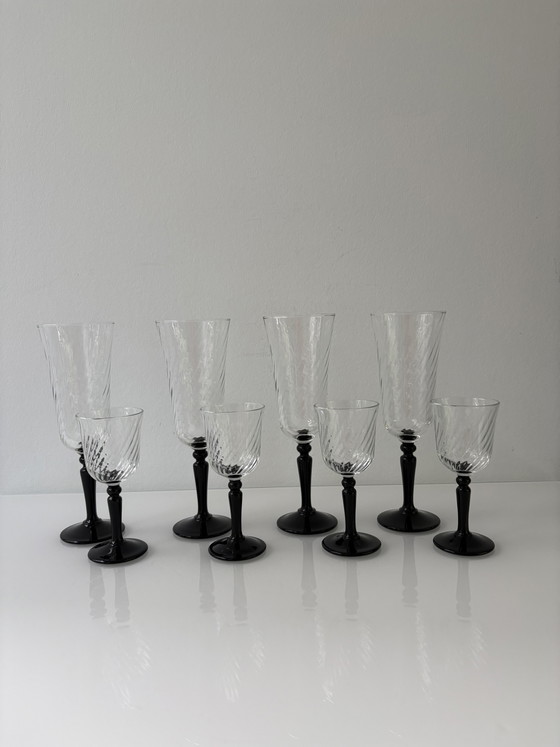 Image 1 of Vintage 70’s/80’s Luminarc France champagneflutes en digestiefglaasjes