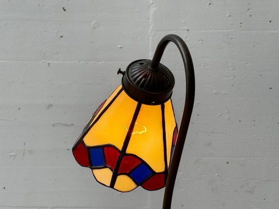 Image 1 of Vintage tafellamp in Tiffany-stijl, veelkleurig, jaren 70
