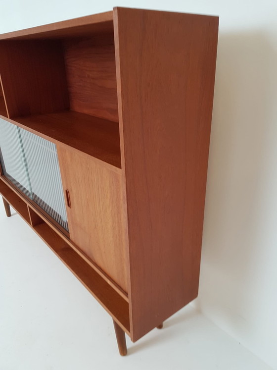 Vintage Danish wall cabinet | Sideboard cabinet | Wall unit teak – Wood, Glass (photo 13 of 15)