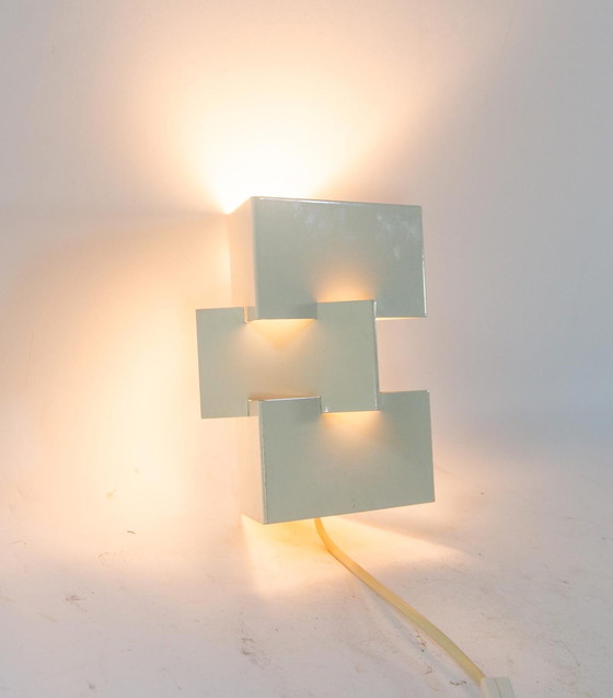 Image 1 of Anvia witte geometrische Wandlamp jaren ‘ 60 Design J.Hoogervorst 