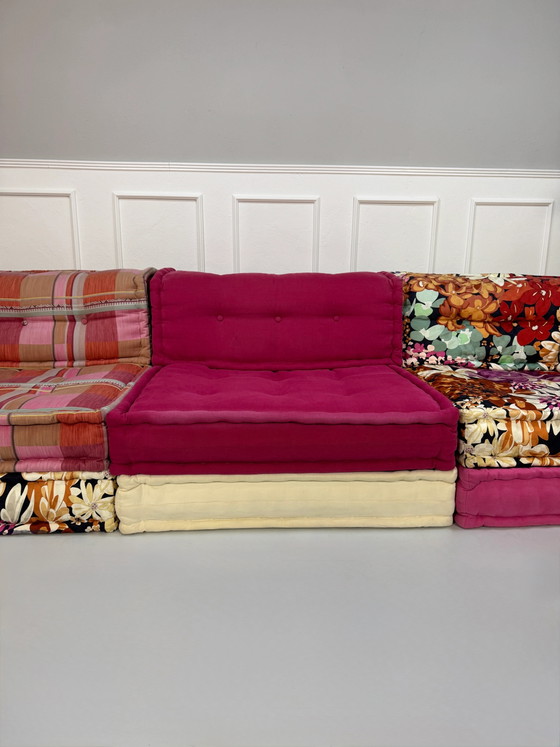 Image 1 of Roche Bobois Mah Jong Designer Sofa Stoff 3-Sitz handgefertigt MahJong Bunt