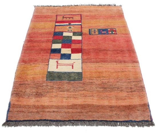 Image 1 of Original Perserteppich Gabbeh Ghashghai Orientteppich 158 cm x 116 cm Alt Natur