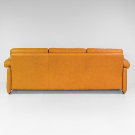 Image 1 of 1x divano grande in pelle marrone Coronado vintage del 1970 di Tobia Scarpa per C&B Italia