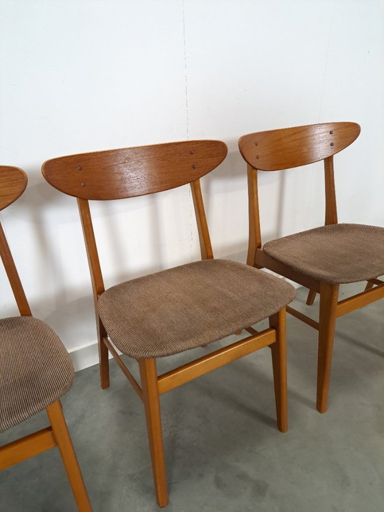 Image 1 of Set of 4 Deense teak Farstrup Møbler Model 210 eetkamerstoelen, dining chairs