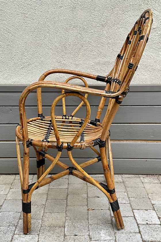 Vintage Rattan Peacock Armchair – France, 1970s – Plastic (photo 8 of 10)