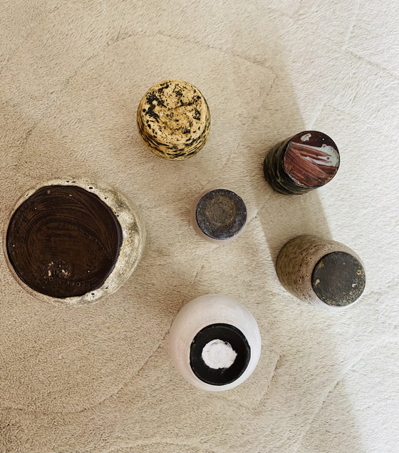 Image 1 of 6x small stone vases from the fifties/sixties
