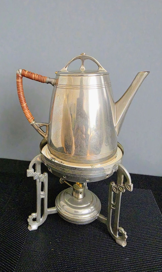 Chris van der Hoef/ Daalderop Coffee Pot with Rechaud, Art Deco, Chris van der Hoef/Daalderop, Tableware (photo 11 of 11)