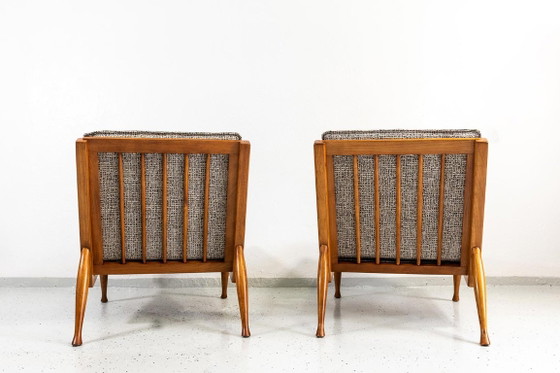 Mid Century Armchairs By Marian Grabinski, KFM, Poland, 1960s – Krakowskie Fabryki Mebli, Textile, Wood (photo 10 of 23)