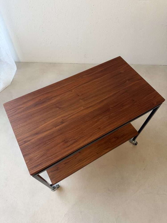 Image 1 of Carrello Stiemsma in legno di teak e acciaio, anni '60