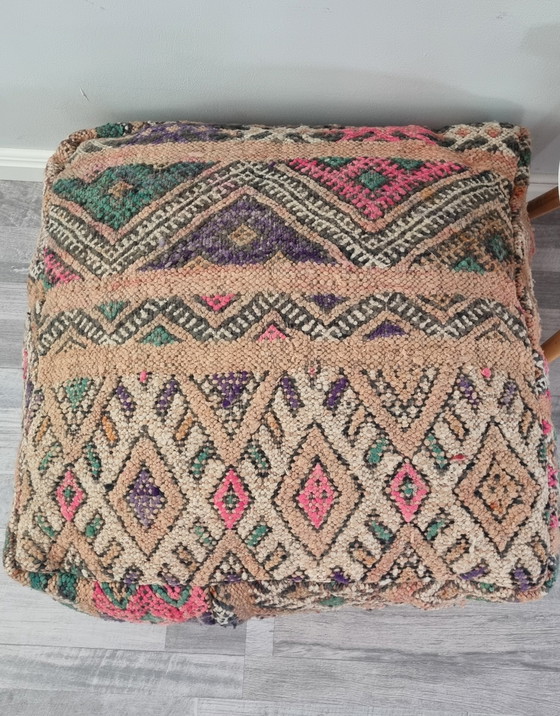 Image 1 of Pouf berbère vintage, coussin de siège marocain, coussin de sol
