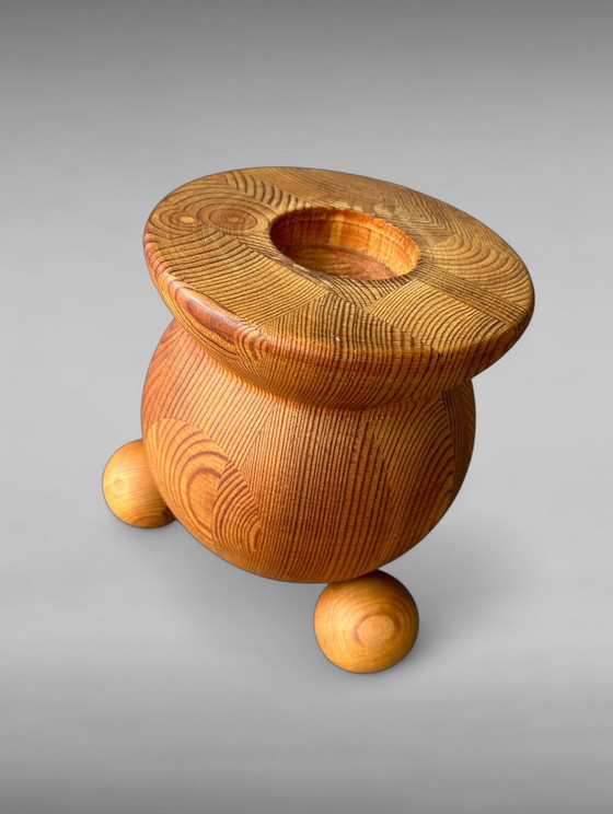 Image 1 of Stig Johnsson Smalandsslojd Jumbo Staved Pine Kaarshouder Zweden Mid Century