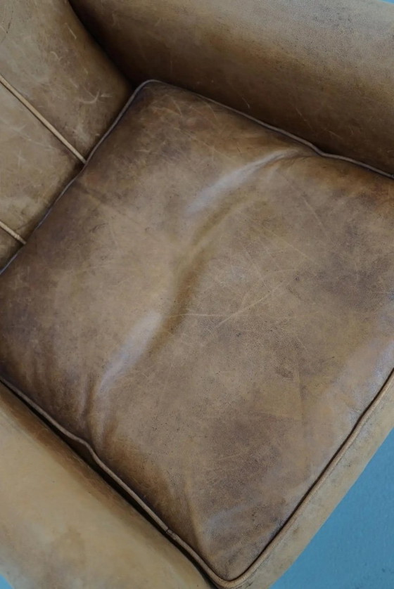 Image 1 of Vintage Nederlandse Cognackleurige Leren Clubfauteuil