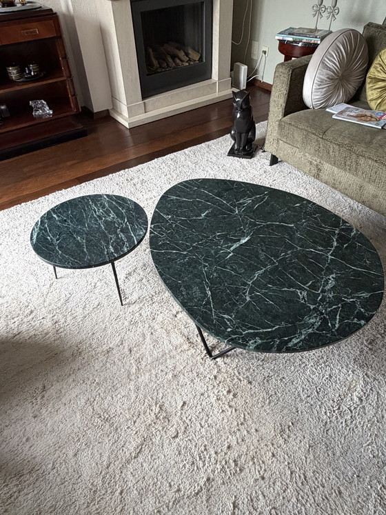 Image 1 of Green marble coffee table set