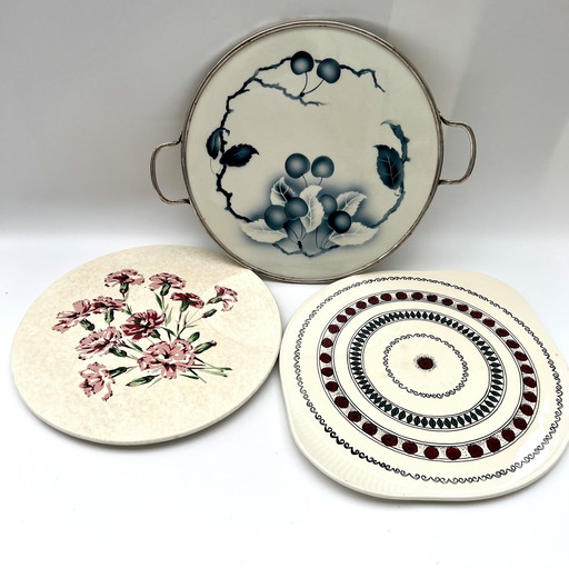 Tres aparadores y mesas de servicio Art Déco/mediados de siglo - cerámica, Alemania, circa 1930-1950