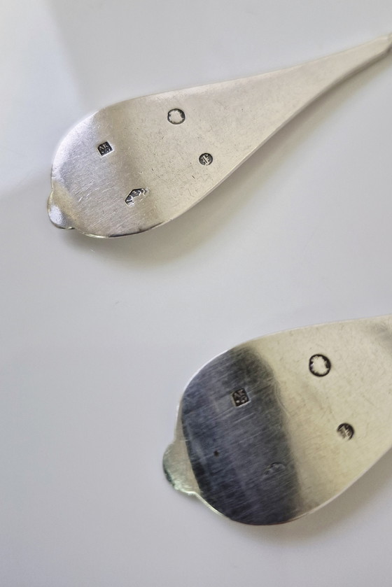 Image 1 of Designer 833 argento (valore argento puro 142,88 €) posate da pesce posate in argento Paesi Bassi 1890 AK 47