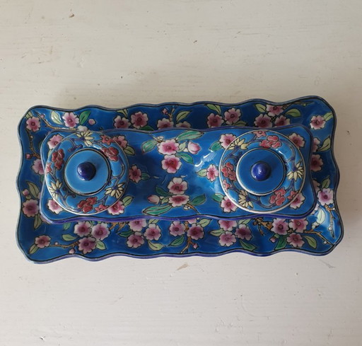 Art Déco Tintenfass Boch Frères Keramis - Émaux De Louvière – decoratieve objecten, Ceramic (photo 2 of 10)